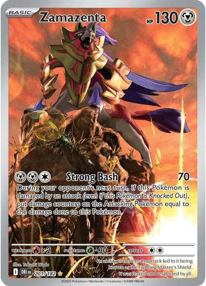 ZAMAZENTA 201/182 DESTINED RIVALS POKEMON (ILLUSTRATION RARE, NM)