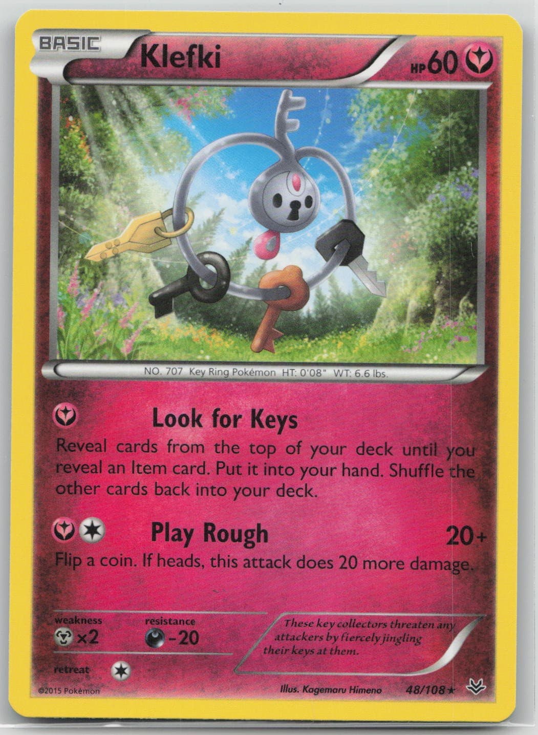 Klefki 48/108 Rare Roaring Skies Pokemon Near Mint
