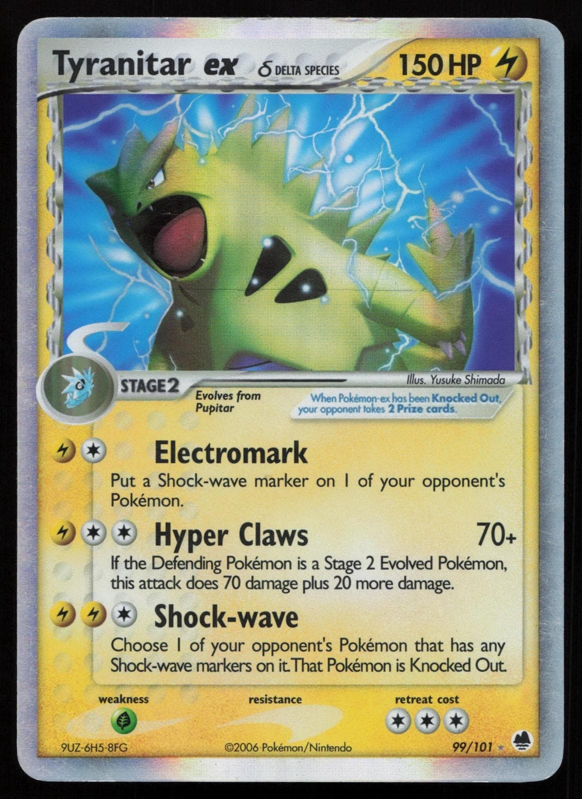 Tyranitar ex 99/101 Delta Species EX Rare Dragon Frontiers Pokemon English LP