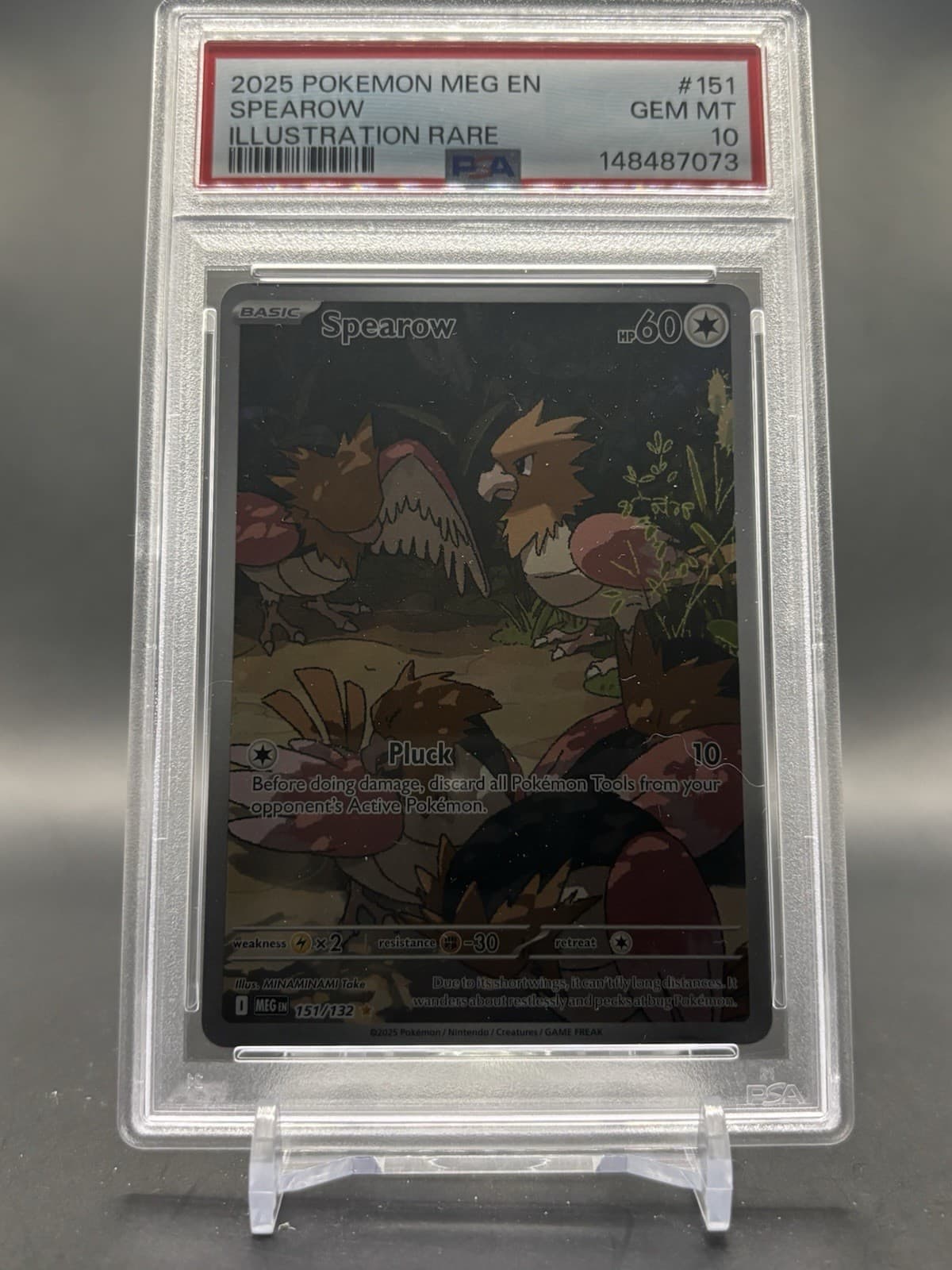 2025 Pokemon Mega Evolution Spearow 151/132 Illustration PSA 10