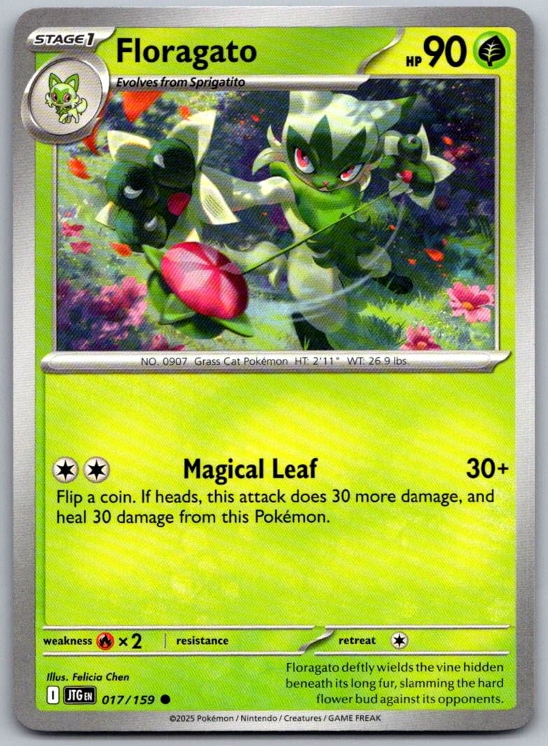 Floragato Journey Together 017/159 Common PokéMon — English Near Mint