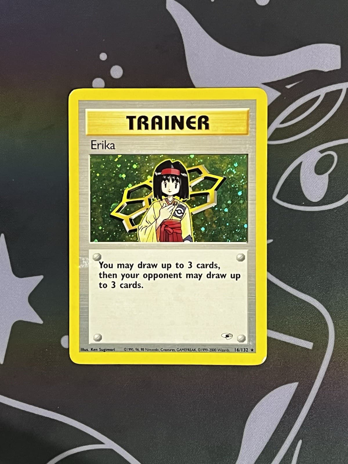 Pokemon TCG Erika 016/132 Gym Heroes Unlimited Holo Rare (MP/HP)