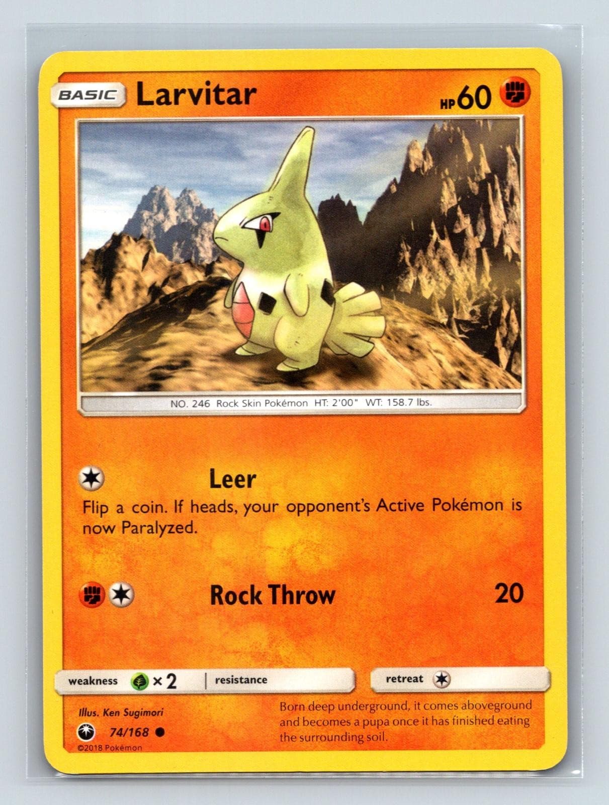 Larvitar 74/168 Common Celestial Storm Pokemon Near Mint