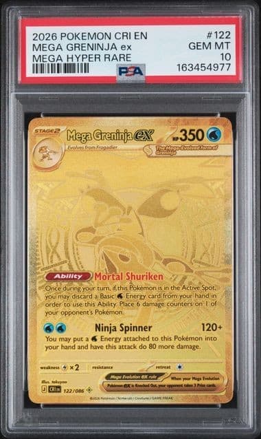 2026 POKEMON CRI EN-CHAOS RISING MEGA HYPER RARE #122 MEGA GRENINJA EX PSA 10