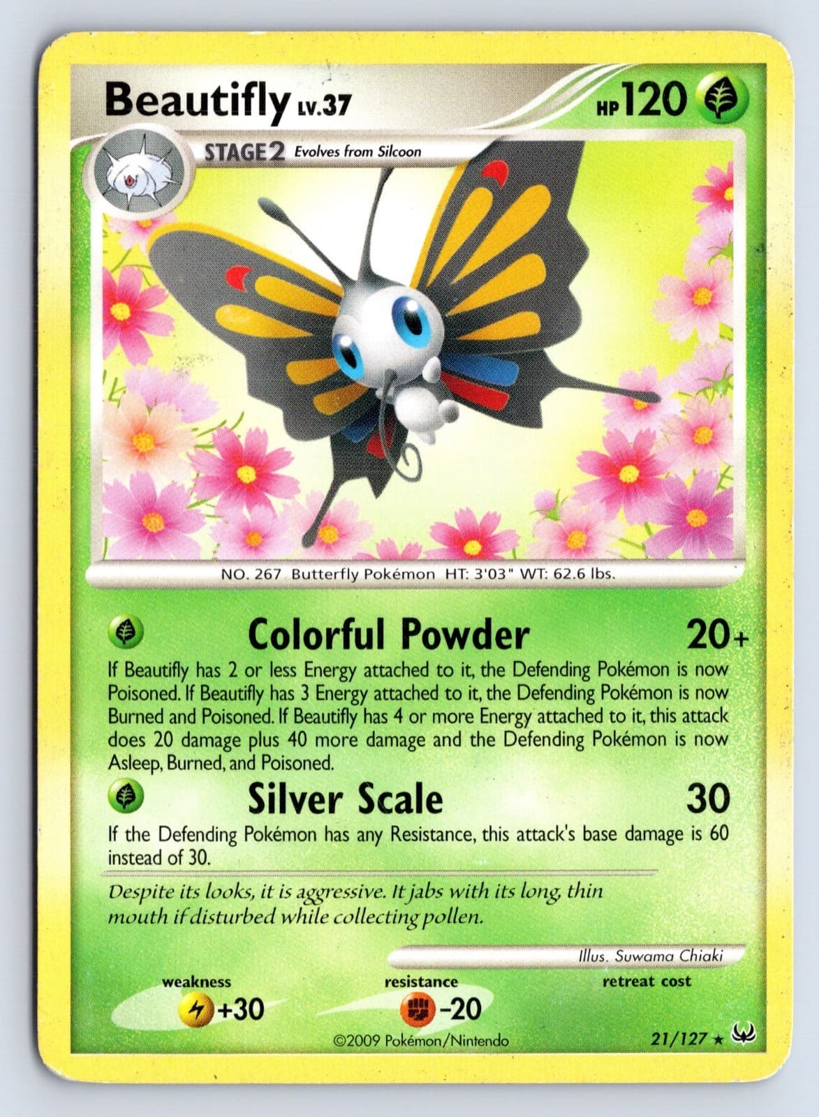 Beautifly 21/127 Platinum 2009 Rare Pokemon TCG MP