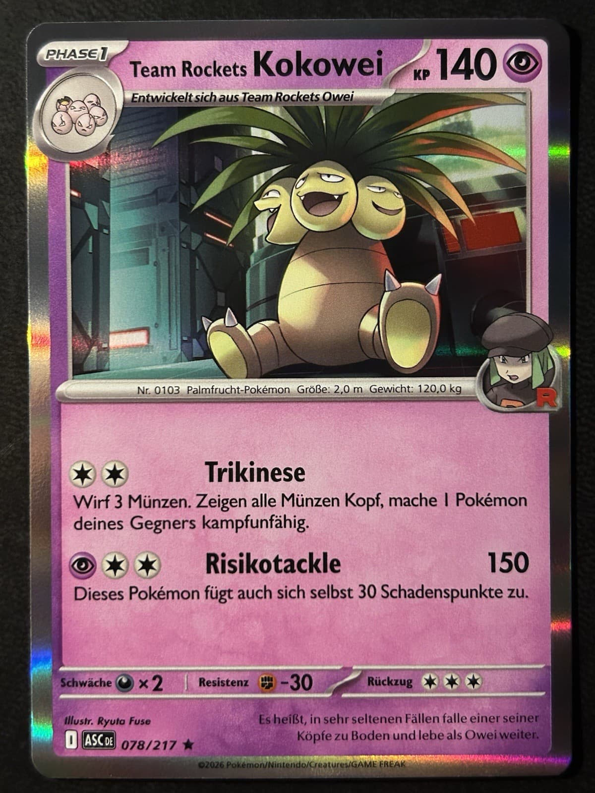 Pokemon Team Rockets Kokowei 78/217 Erhabene Helden Holo Rare DE NM-Mint