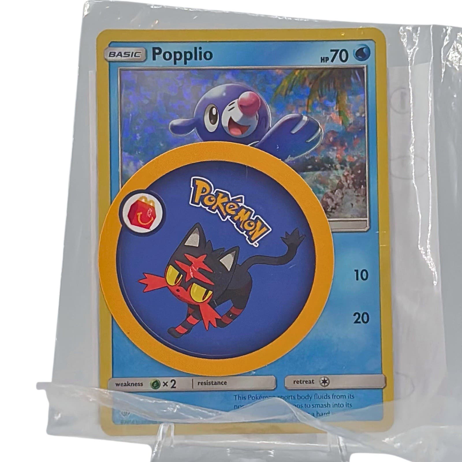 Pokemon Popplio 4/12 Holo McDonald’s 2017 Promo Sealed Litten Toy Pack