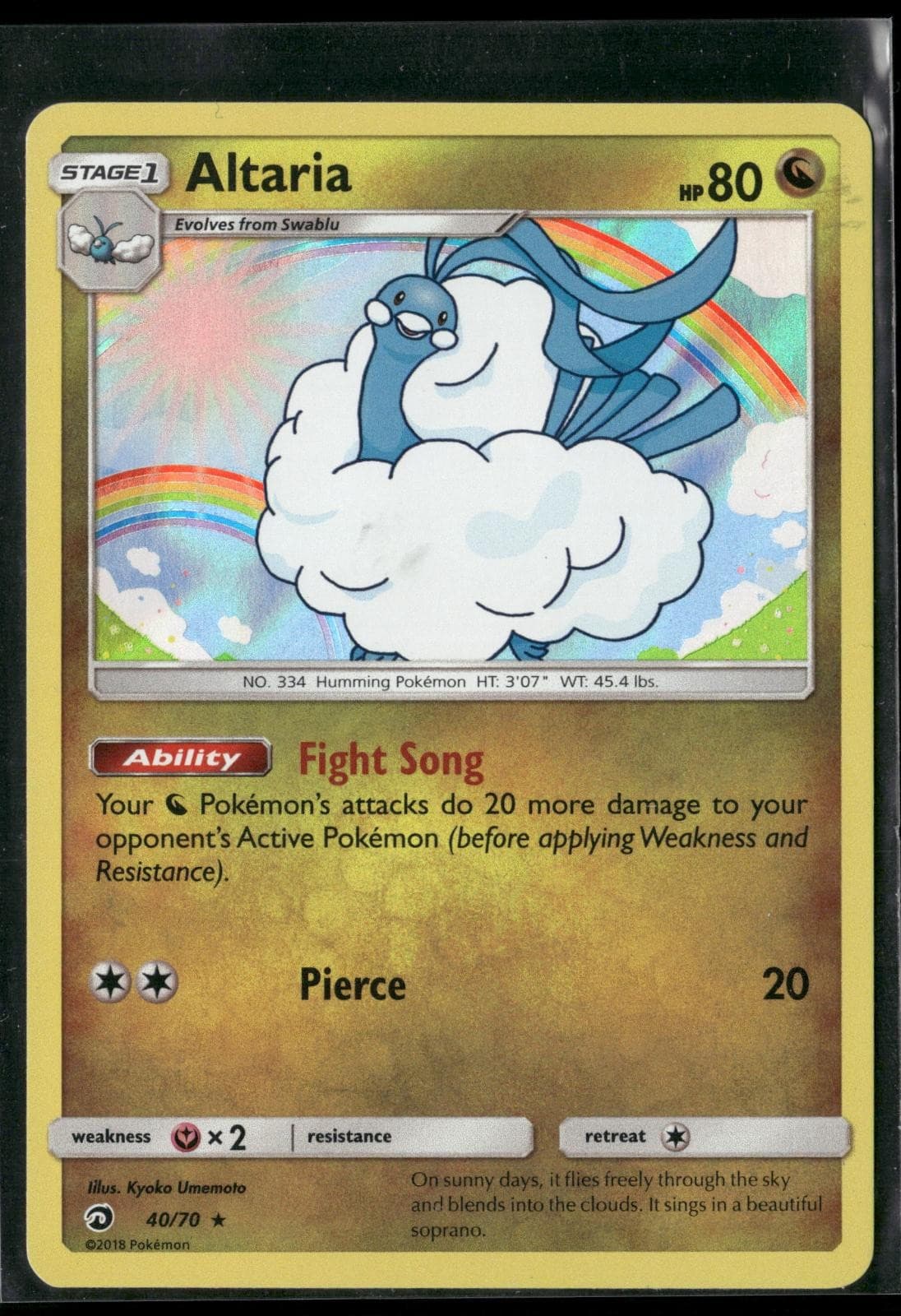 Altaria 40/70 Holo Rare Dragon Majesty Pokemon Near Mint