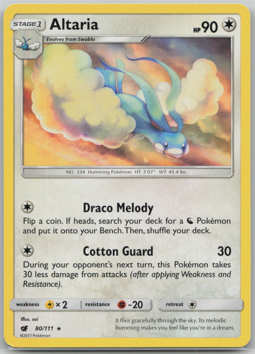 Altaria 80/111 Rare Crimson Invasion Pokemon Lightly Played
