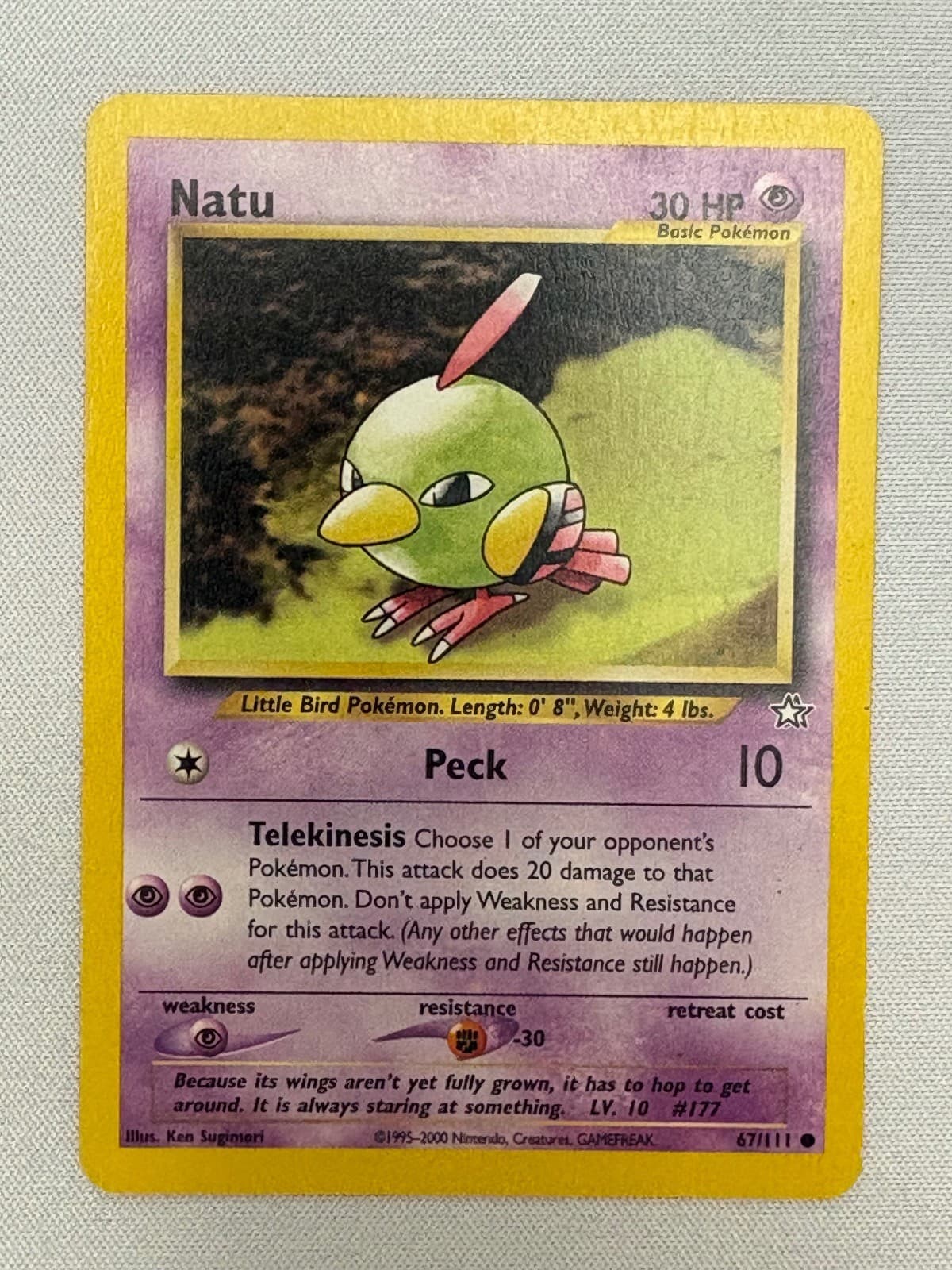 NATU 67/111 COMMON NEO GENESIS POKEMON UNLIMITED MP