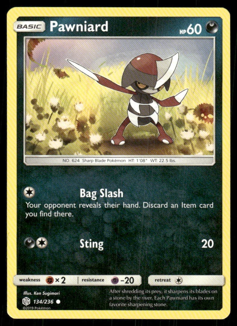 Pawniard 134/236 Common Cosmic Eclipse Pokemon Lightly Played