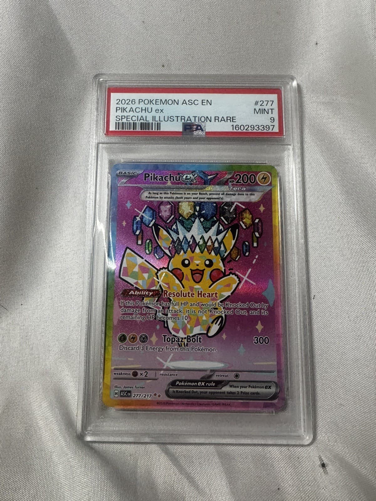 Pikachu ex 277/217 PSA 9 - Ascended Heroes 2026 - Pokemon TCG - SIR