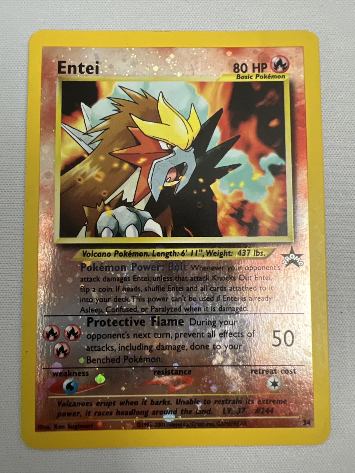 Pokémon TCG ENTEI Wizards Black Star Promos 34 Holo Promo Excellent