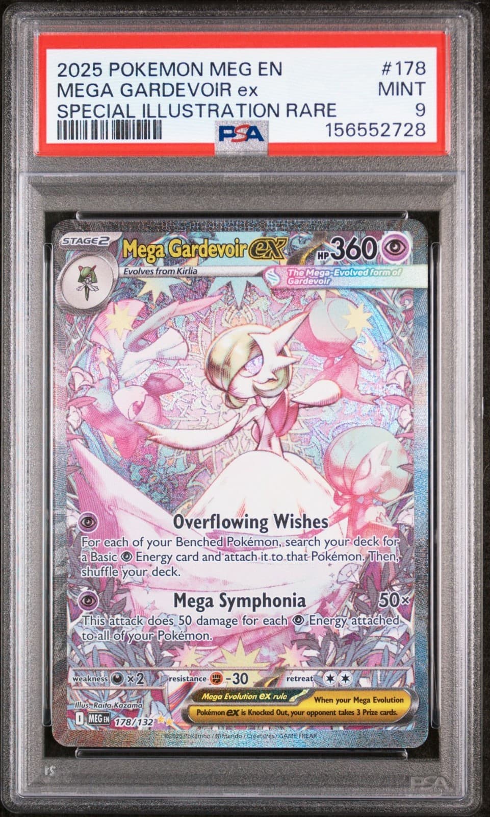 PSA 9 MEGA GARDEVOIR EX 178/132 SIR MEGA EVOLUTION BASE POKEMON 😍