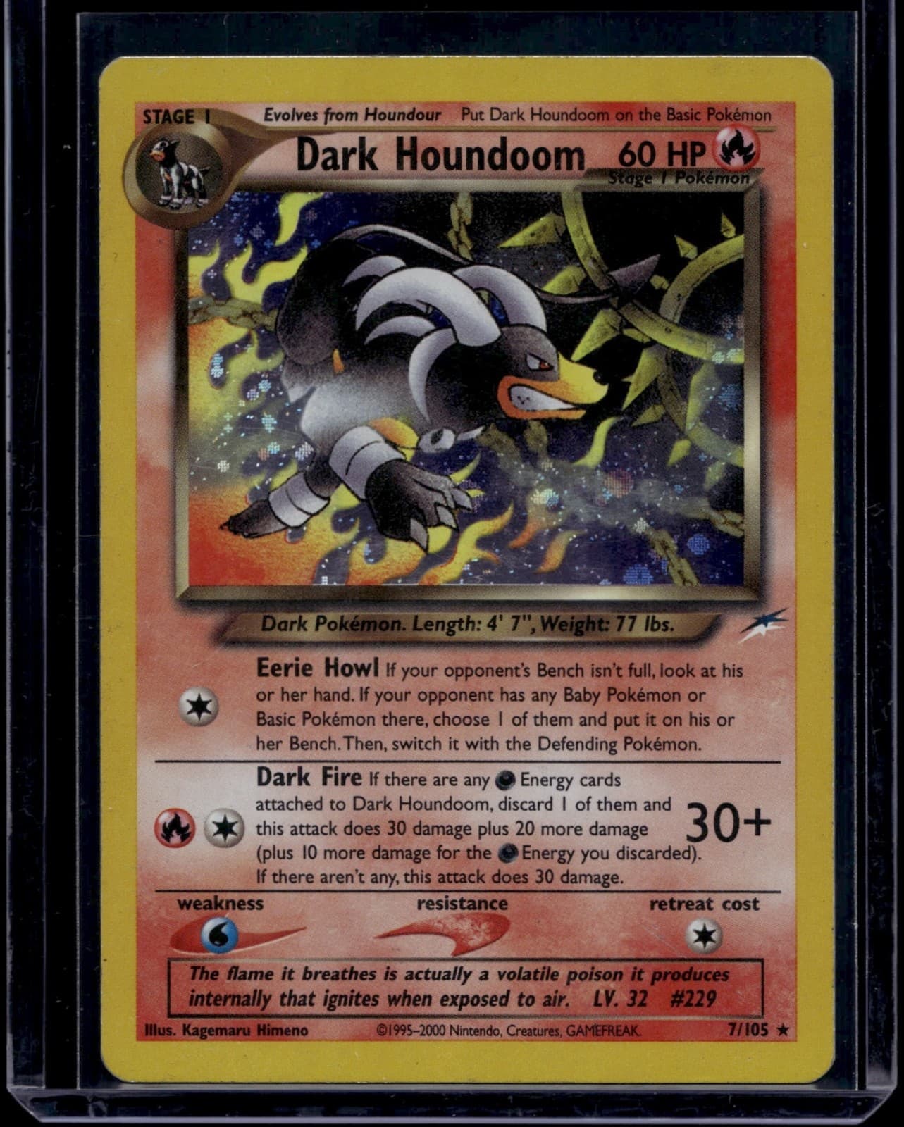 Pokemon TCG Dark Houndoom 7/105 Neo Destiny Holo Rare MP