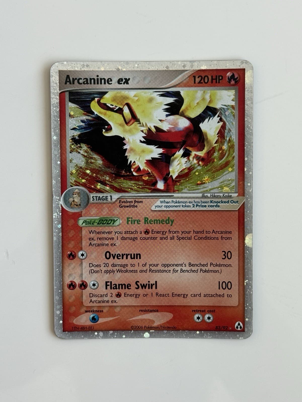 Pokemon TCG Arcanine ex 83/92 Legend Maker Holo Silver Border