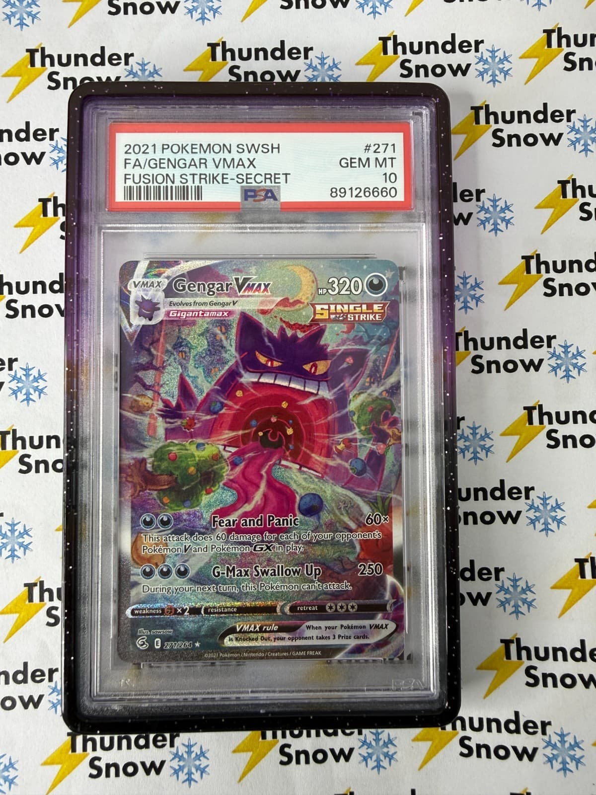 Gengar Vmax #271 Fusion Strike Secret 2021 Pokemon PSA 10