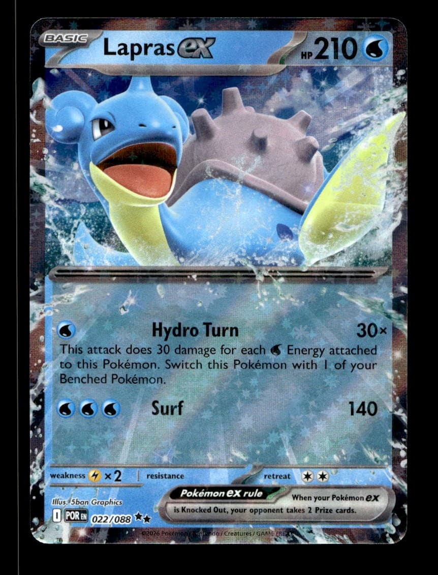 Lapras ex 022/088 Double Rare Perfect Order Pokemon Holo Near Mint