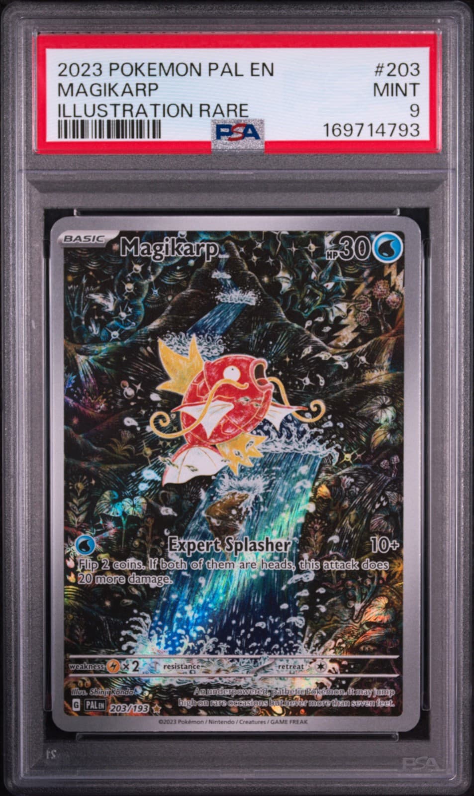 2023 POKEMON PAL EN-PALDEA EVOLVED ILLUSTRATION RARE #203 MAGIKARP PSA 9