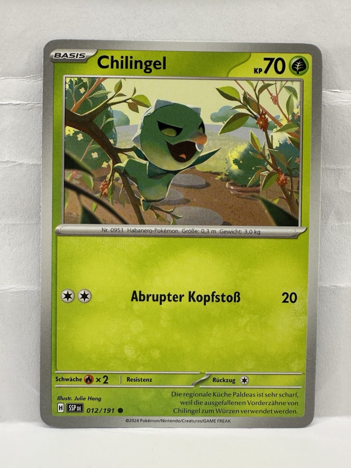 Pokémon Karte 2024 TCG Chilingel 12/191 Stürmische Funken Deutsch