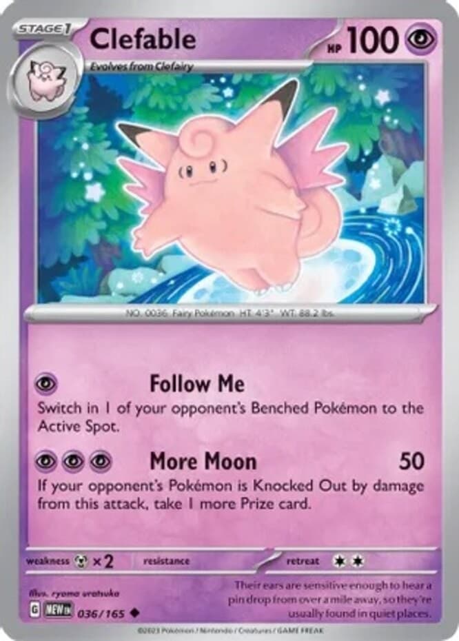 Clefable - 036/165 - Uncommon (Near Mint) Scarlet & Violet - 151 - Psychic Pokém