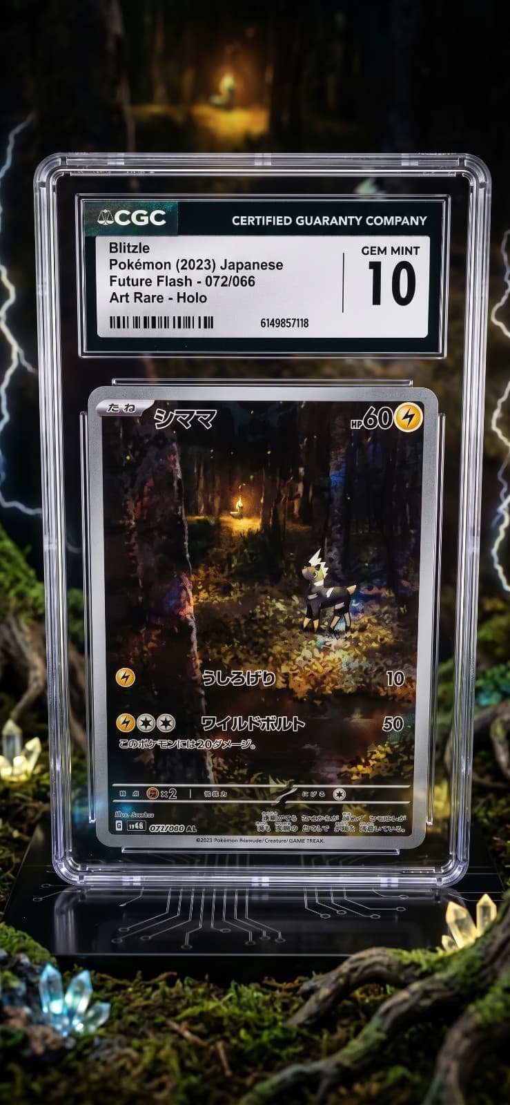 2023 Pokemon Japanese Future Flash Blitzle AR 072/066 CGC 10 Gem Mint Holo GEM *
