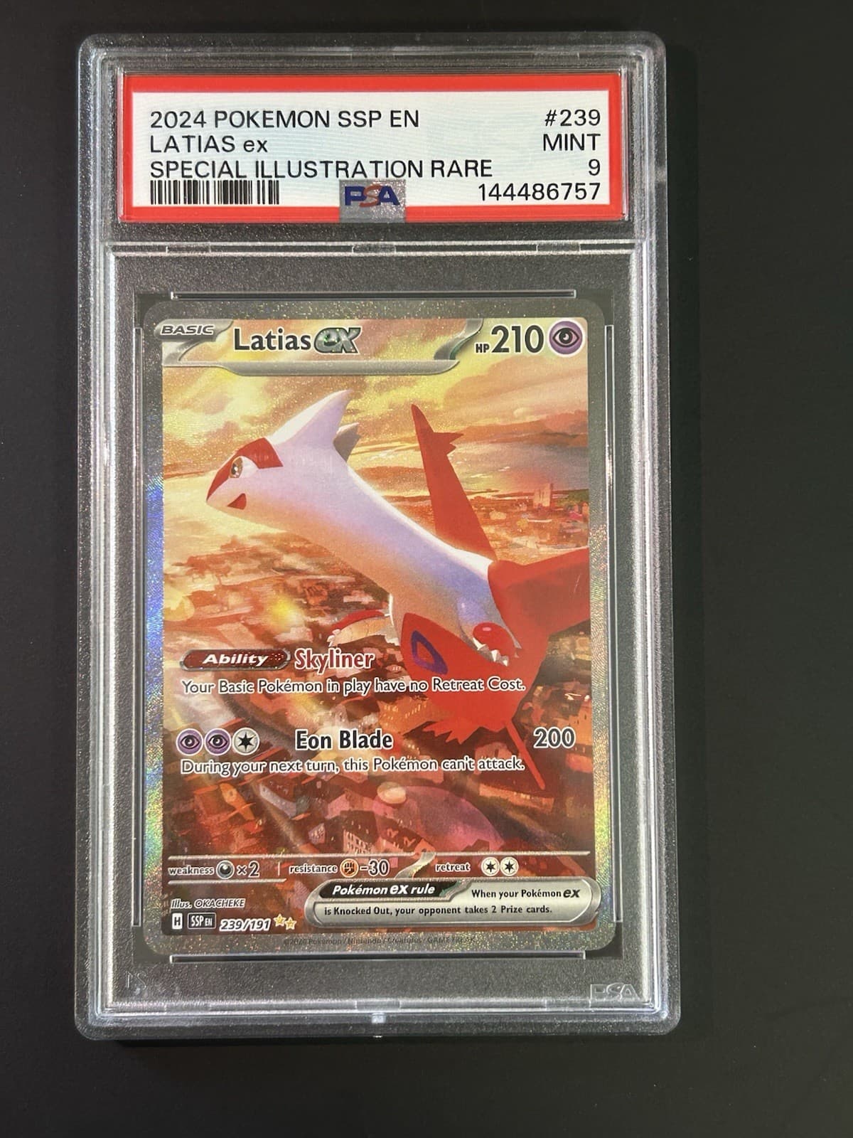 Pokemon TCG Latias ex 239/191 Surging Sparks SIR Full Art Holo ENG PSA 9 2024