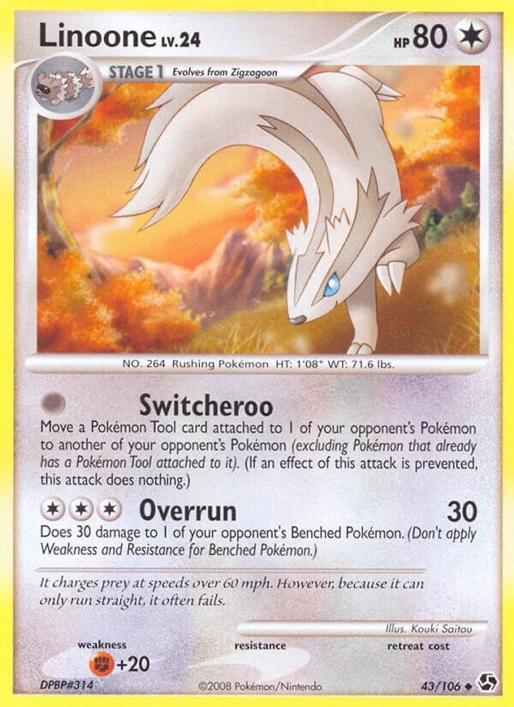 Pokemon Linoone GE Great Encounters 43/106 NM U EN