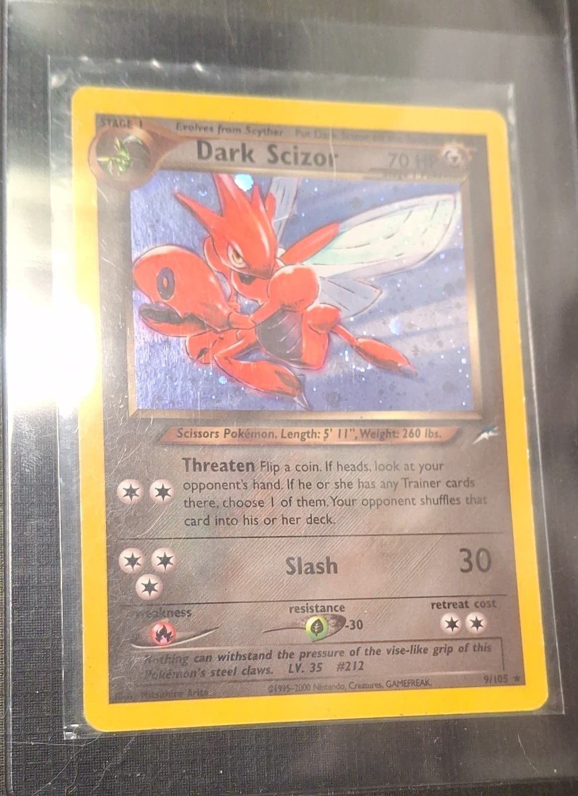 Dark Scizor 9/105 Neo Destiny Holo Vintage WOTC Pokemon Card