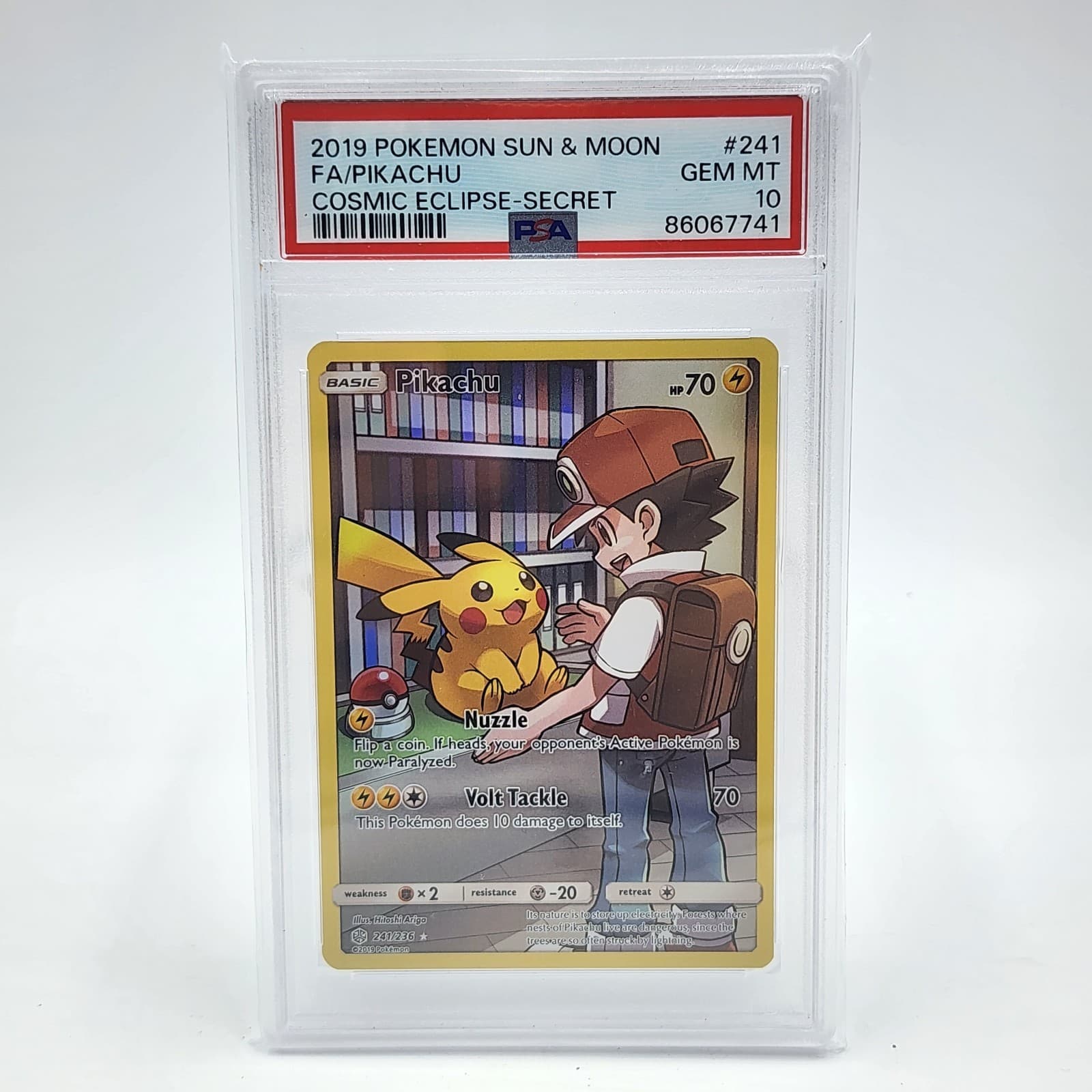 PSA 10 GEM MT - Pikachu (Secret) 241/236 Pokemon Cosmic Eclipse