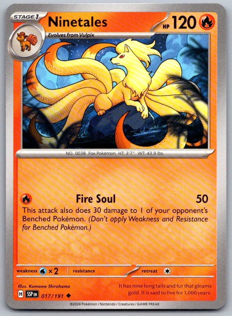 Ninetales Surging Sparks 017/191 Uncommon PokéMon — English Near Mint