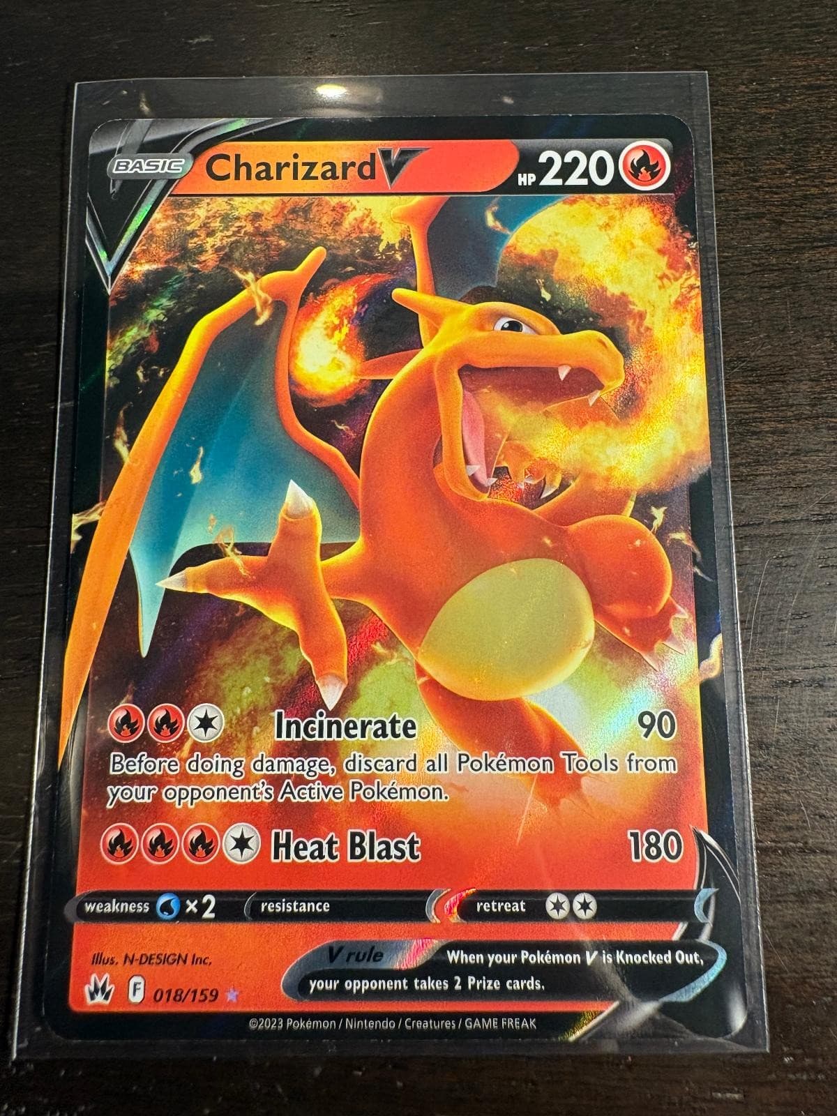 Pokemon Charizard V 018/159 Crown Zenith MP Holo Ultra Rare