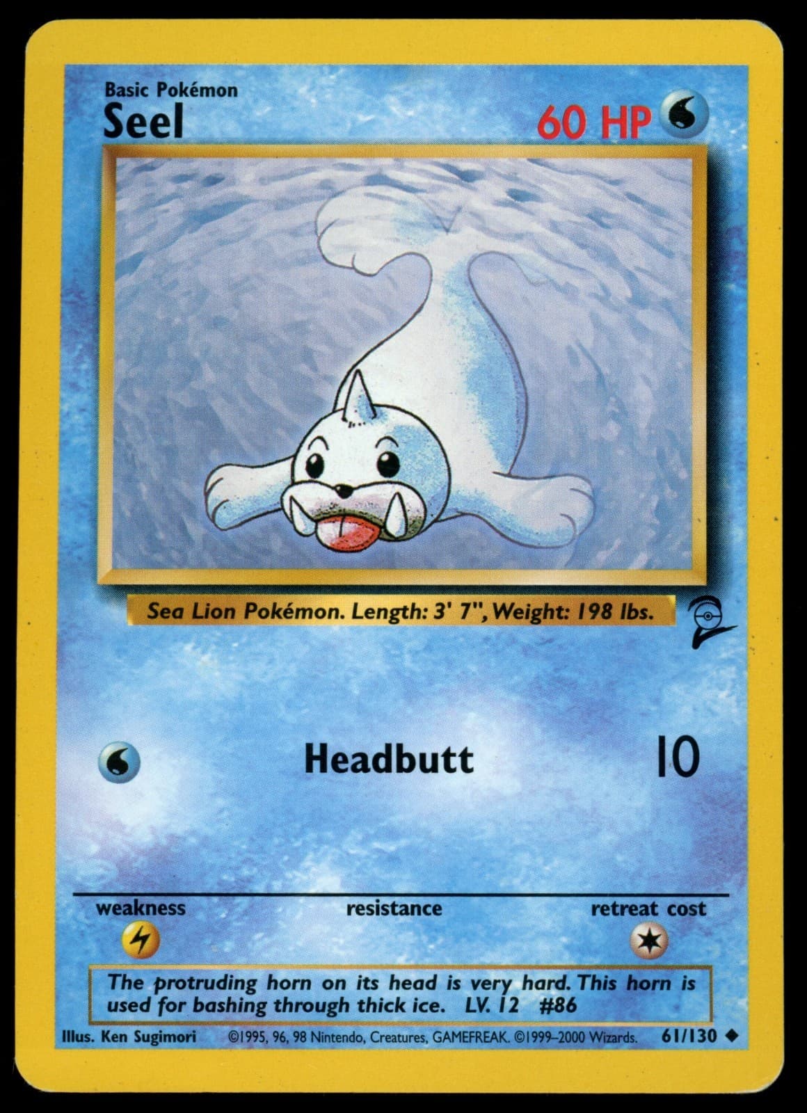 Seel 61/130 Uncommon Base Set 2 Pokemon