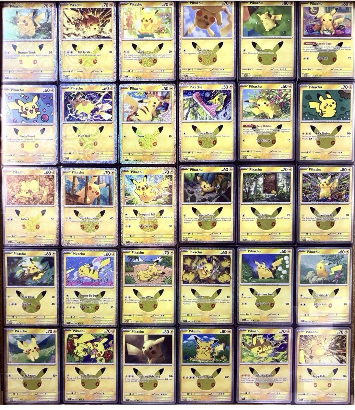 Pikachu Pokemon 30th Celebration 1-30. Select Individual Cards.