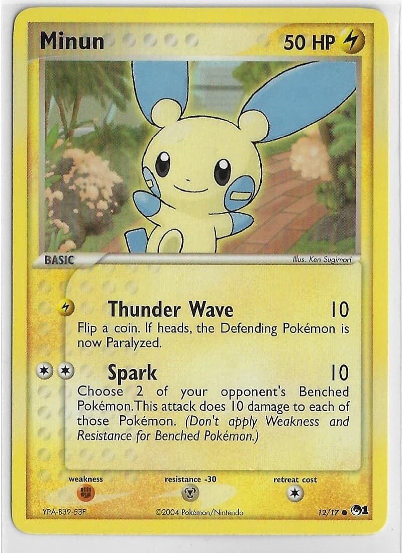 POKEMON TCG POP *Series 1* NM Common NON-holo PROMO #12/17 MINUN #YPA-B39-53F