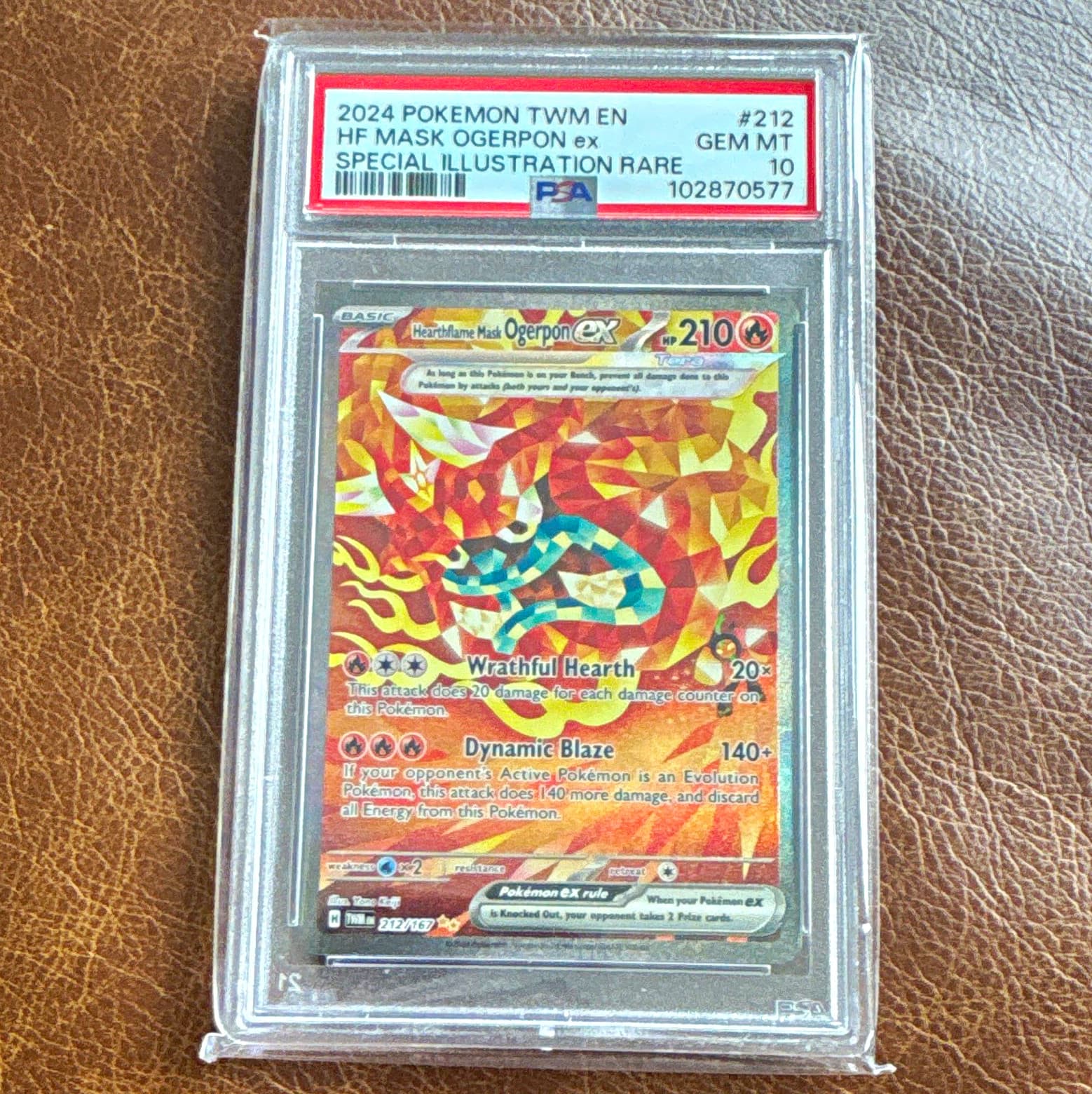 Pokemon TCG 2024 TWM Hearthflame Mask Ogerpon ex 212/167 SIR PSA 10