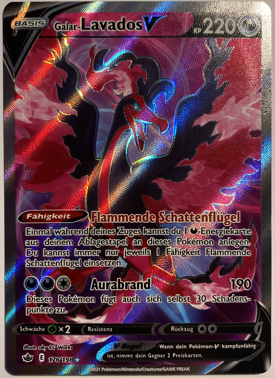 Pokemon Galar-Lavados V FA | Deutsch 176/198 Schaurige Herrschaft | Near Mint