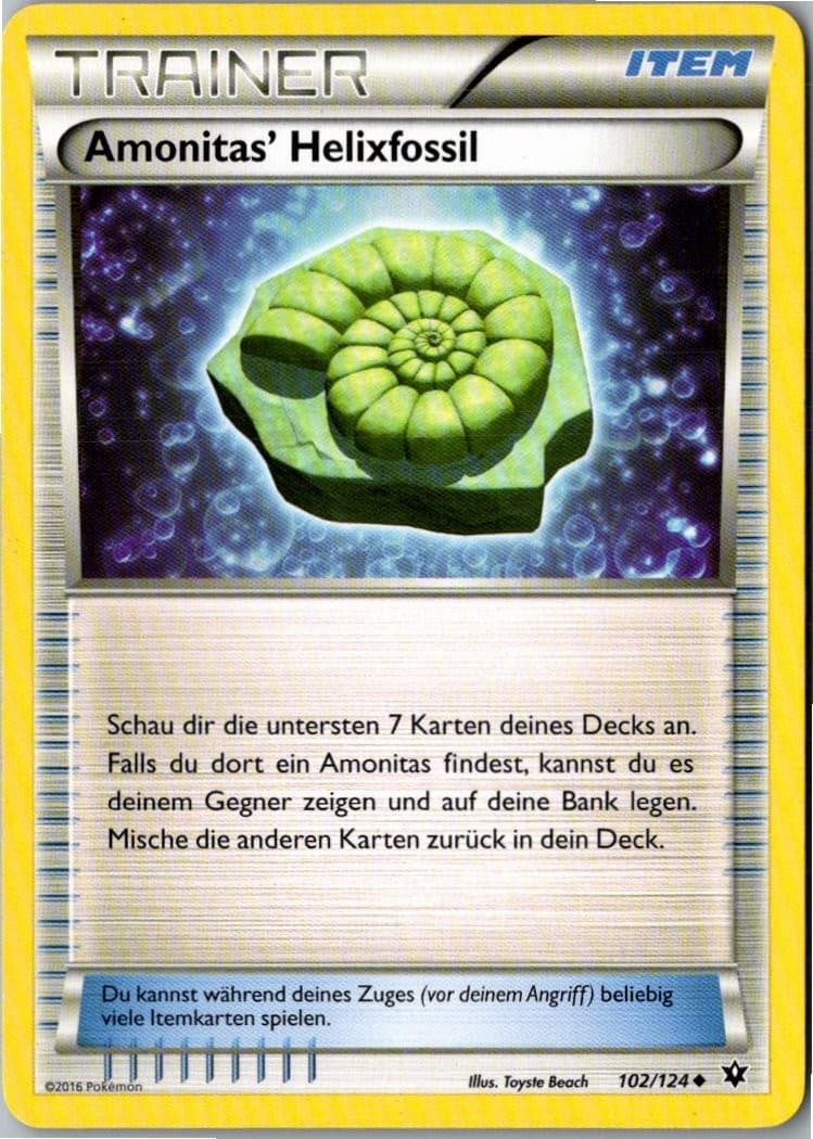 Pokemon Amonitas Helixfossil 102/124 Schicksalsschmiede Deutsch