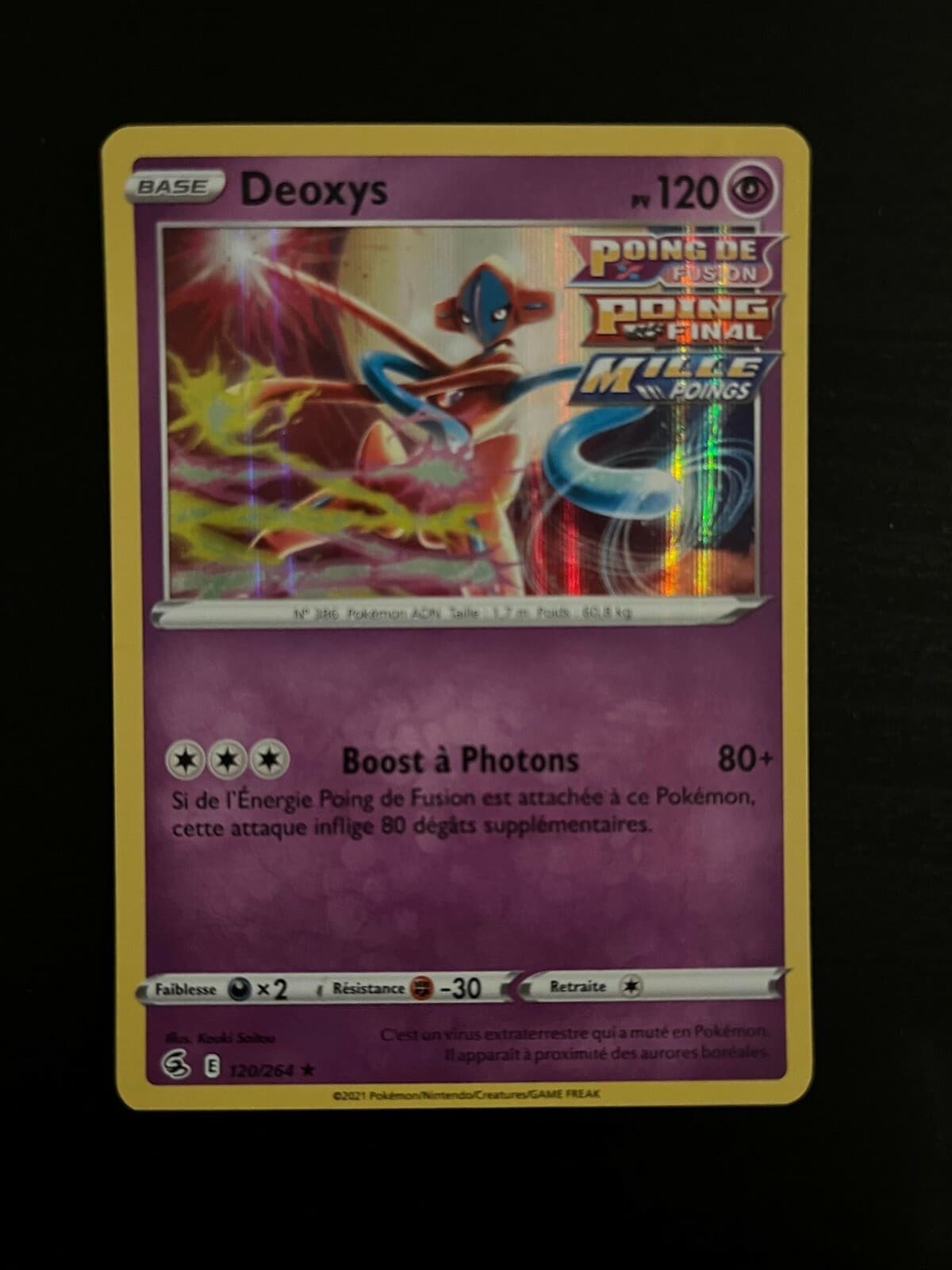 Carte Pokémon Deoxys HOLO 120/264 Poing de Fusion Neuf FR