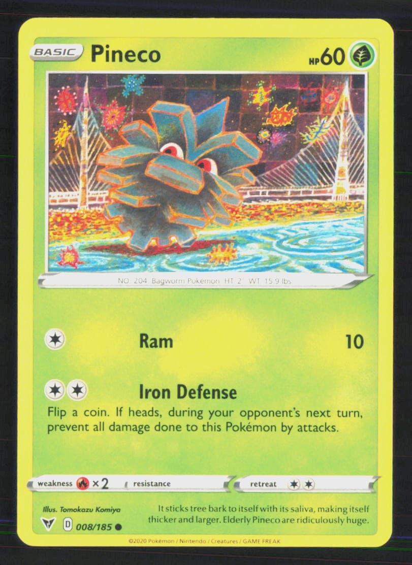 Pokemon Pineco Vivid Voltage 008/185 Tomokazu Komiya NM