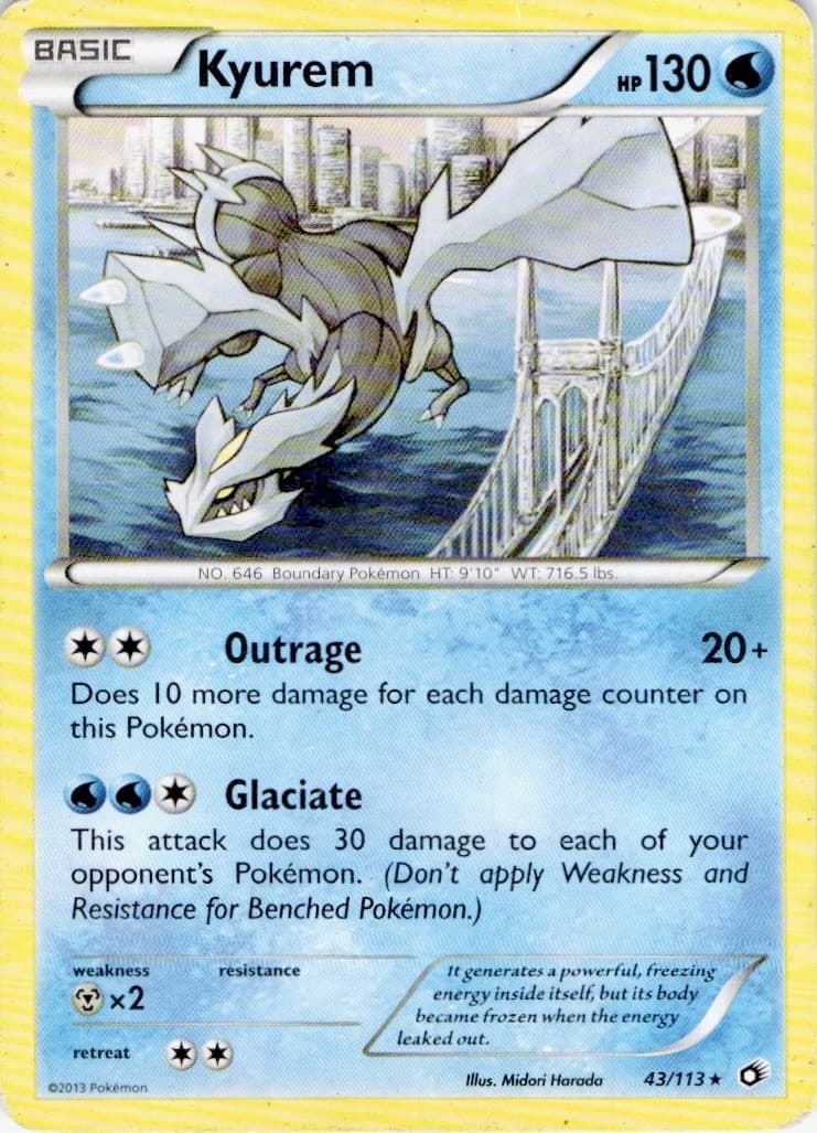 Kyurem (BW Legendary Treasures) 43/113 Rare Deck Exclusives Pokemon LP