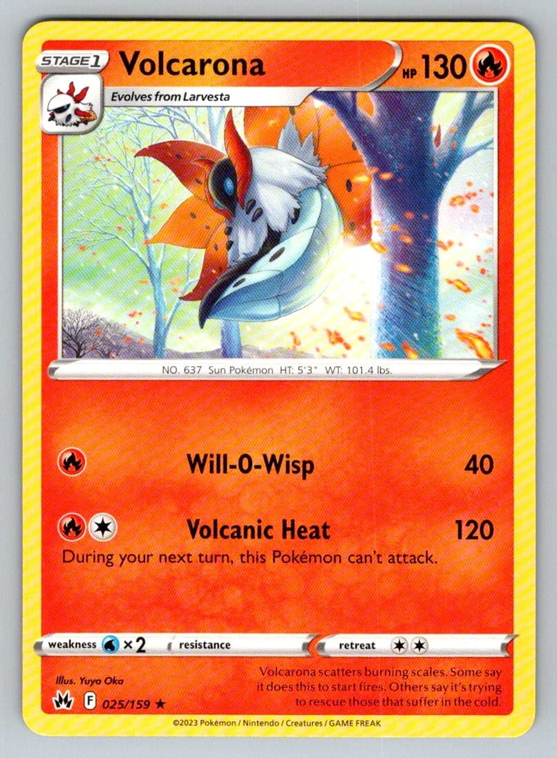 Volcarona 025/159 Rare Crown Zenith Pokemon Near Mint