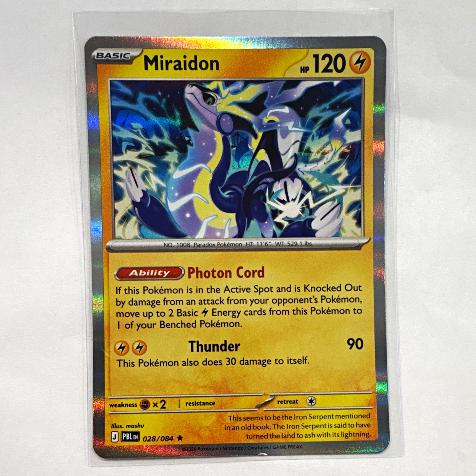 Pokemon TCG Miraidon 28/84 Pitch Black 120 HP EN