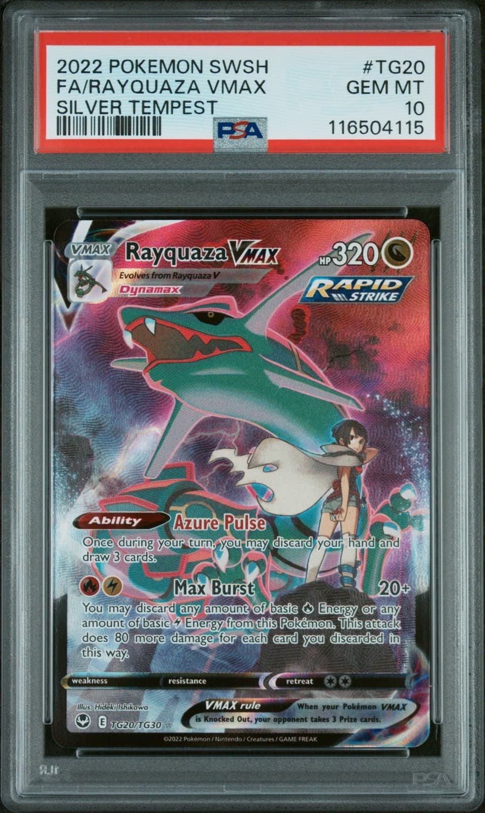 2022 Silver Tempest FA/RAYQUAZA VMAX #TG20 PSA 10