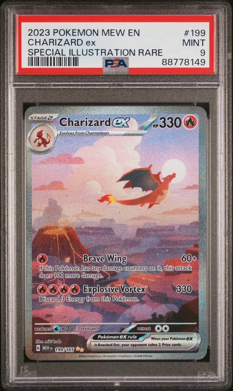Charizard ex 199/165 Sv: Scarlet & Violet 151 Holo PSA 9