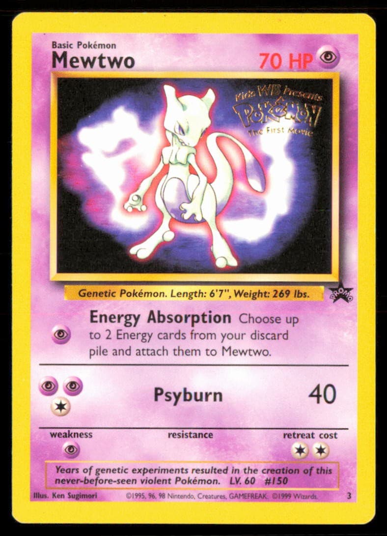 Mewtwo 3 Promo Wizards Black Star Promos Pokemon Moderately Played
