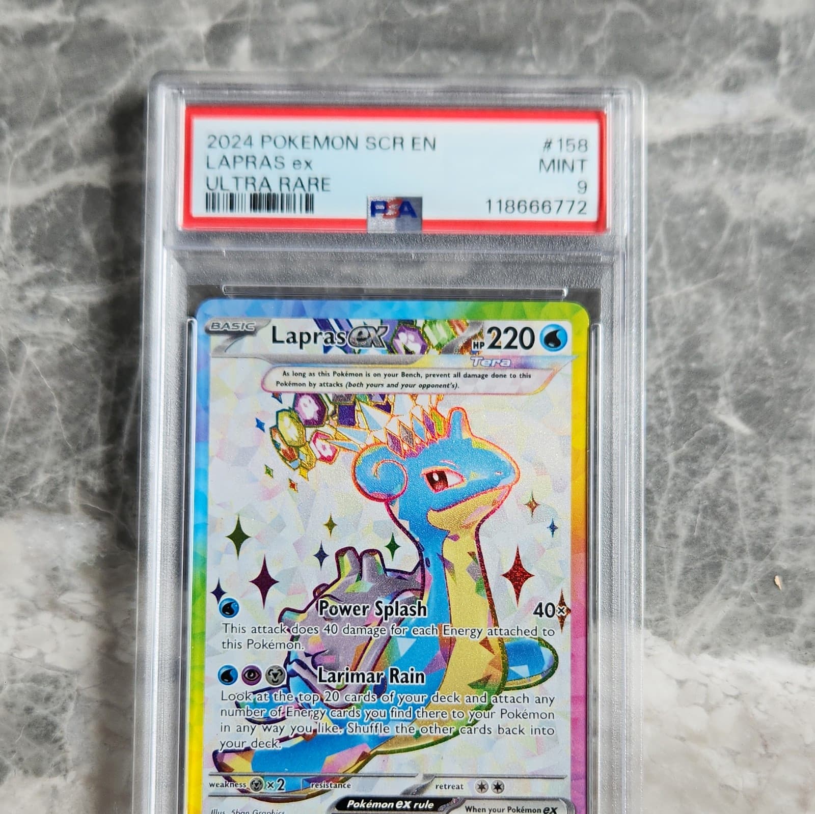 Lapras ex 158/142 SV07 Stellar Crown Holo Ultra Rare 2024 EN PSA 9
