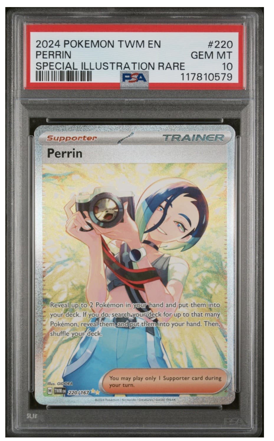 Pokemon Perrin Twilight Masquerade 220/167 Special Illustration Rare PSA 10