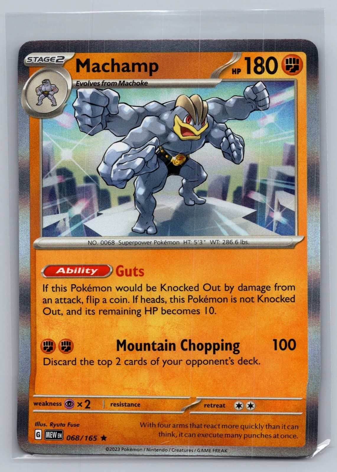 Machamp 68/165 Scarlet & Violet 151 Holo Rare Pokemon TCG NM