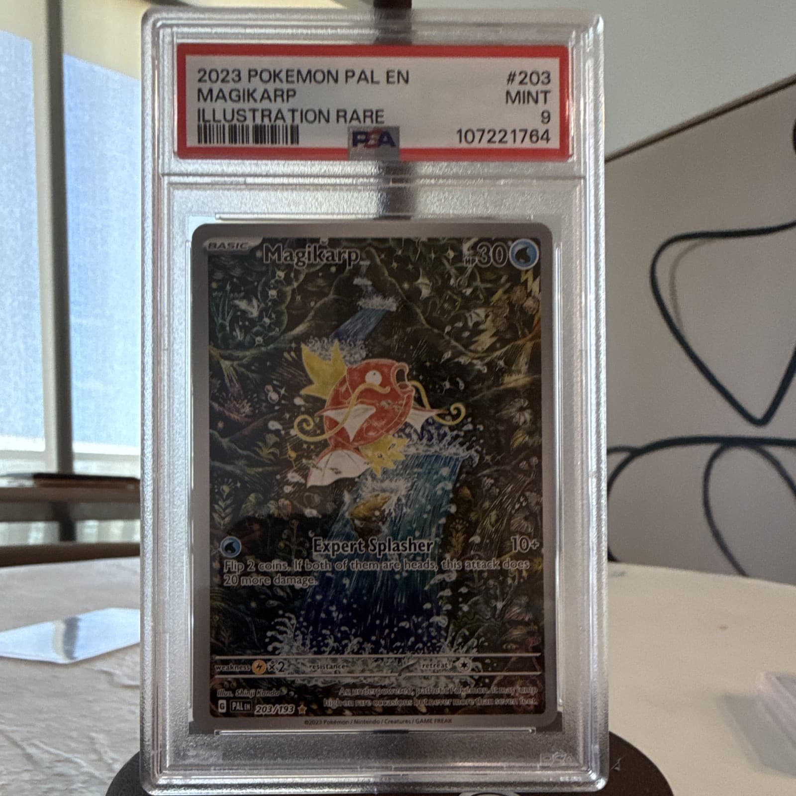 Pokemon Magikarp Paldea Evolved Holo Illustration Rare 203/193 2023 PSA 9